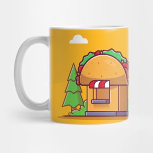 Taco Shop Cartoon Illustration Mug